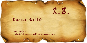 Kozma Balló névjegykártya