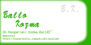 ballo kozma business card